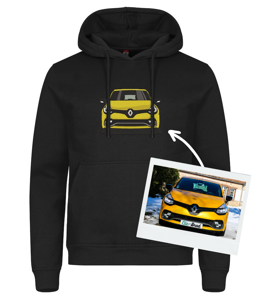 Hoodie personnalisé véhicule brodée Clic & Brod