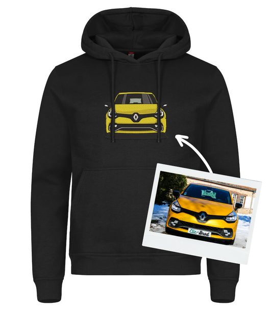 Hoodie personnalisé véhicule brodée Clic & Brod