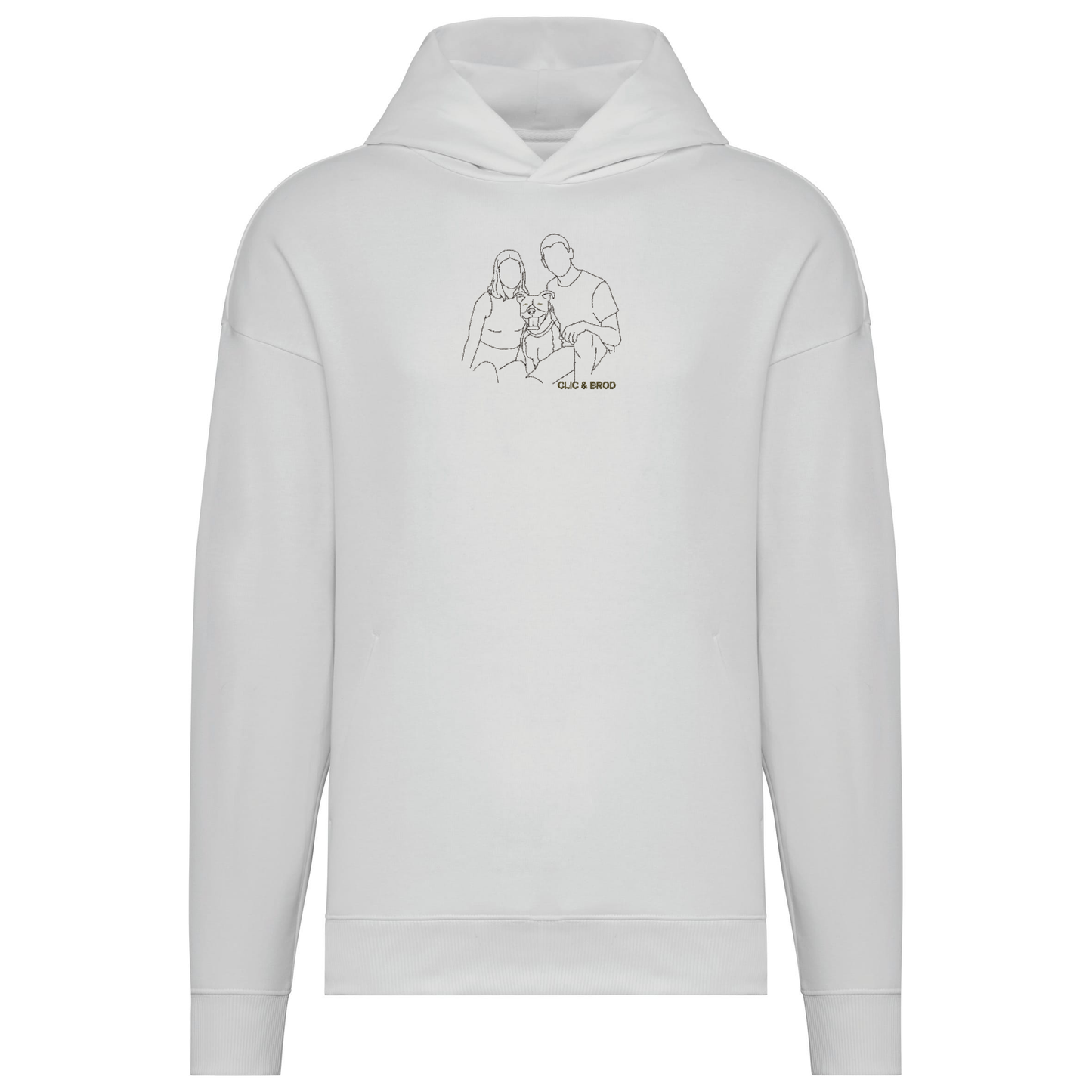 Hoodie oversize personnalisé silhouette brodée Clic & Brod