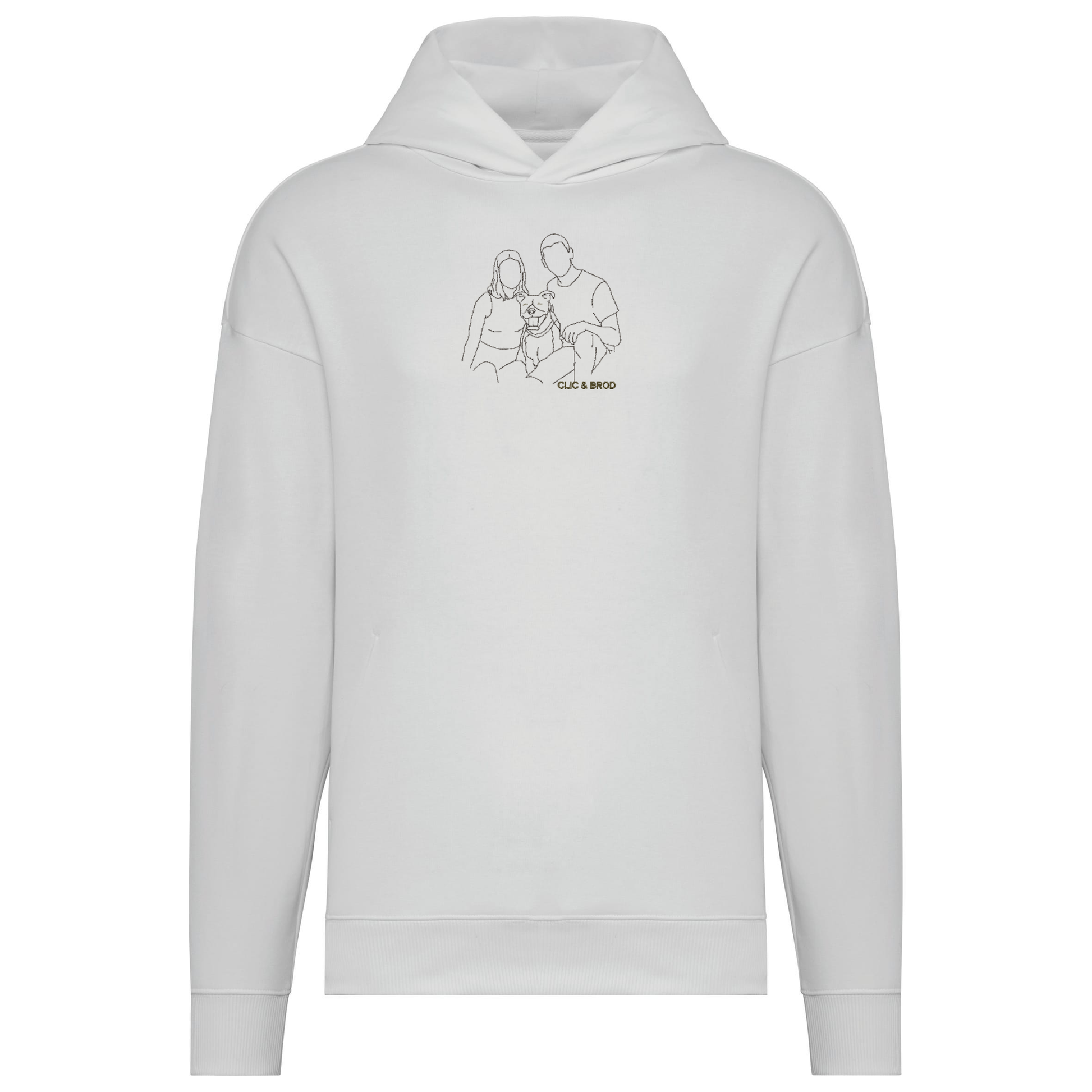 Hoodie oversize personnalisé silhouette brodée Clic & Brod