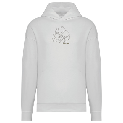 Hoodie oversize personnalisé silhouette brodée Clic & Brod