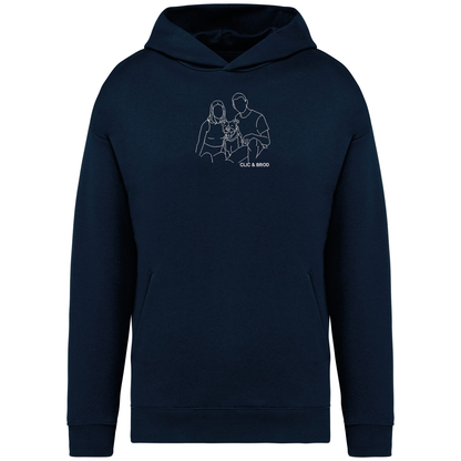 Hoodie oversize personnalisé silhouette brodée Clic & Brod