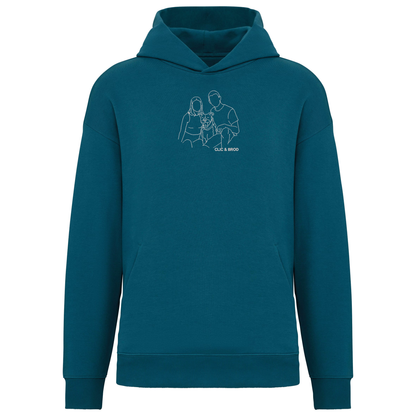 Hoodie oversize personnalisé silhouette brodée Clic & Brod