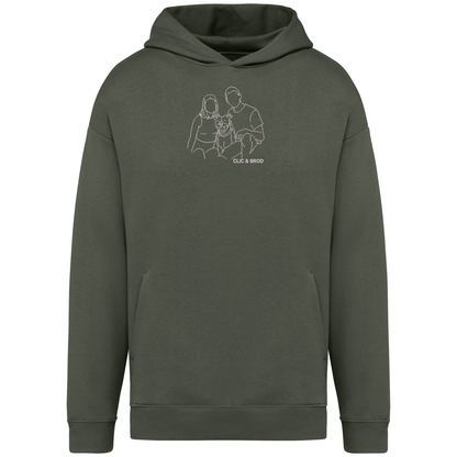 Hoodie oversize personnalisé silhouette brodée Clic & Brod