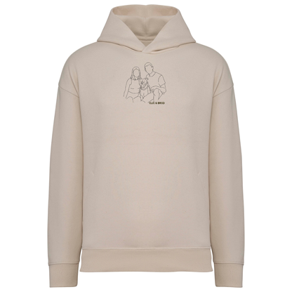Hoodie oversize personnalisé silhouette brodée Clic & Brod