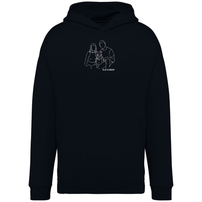 Hoodie oversize personnalisé silhouette brodée Clic & Brod
