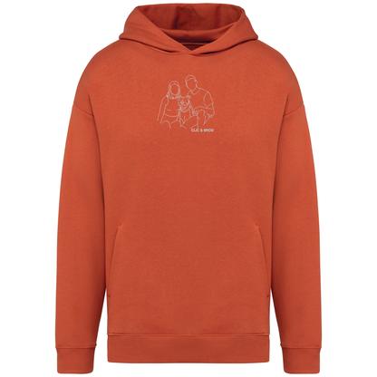 Hoodie oversize personnalisé silhouette brodée Clic & Brod