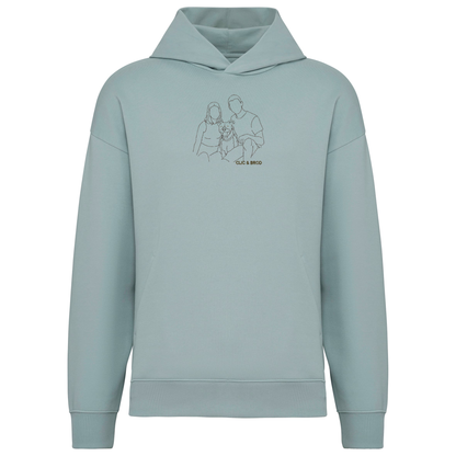 Hoodie oversize personnalisé silhouette brodée Clic & Brod