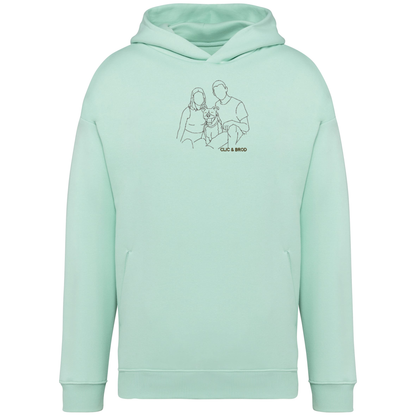 Hoodie oversize personnalisé silhouette brodée Clic & Brod