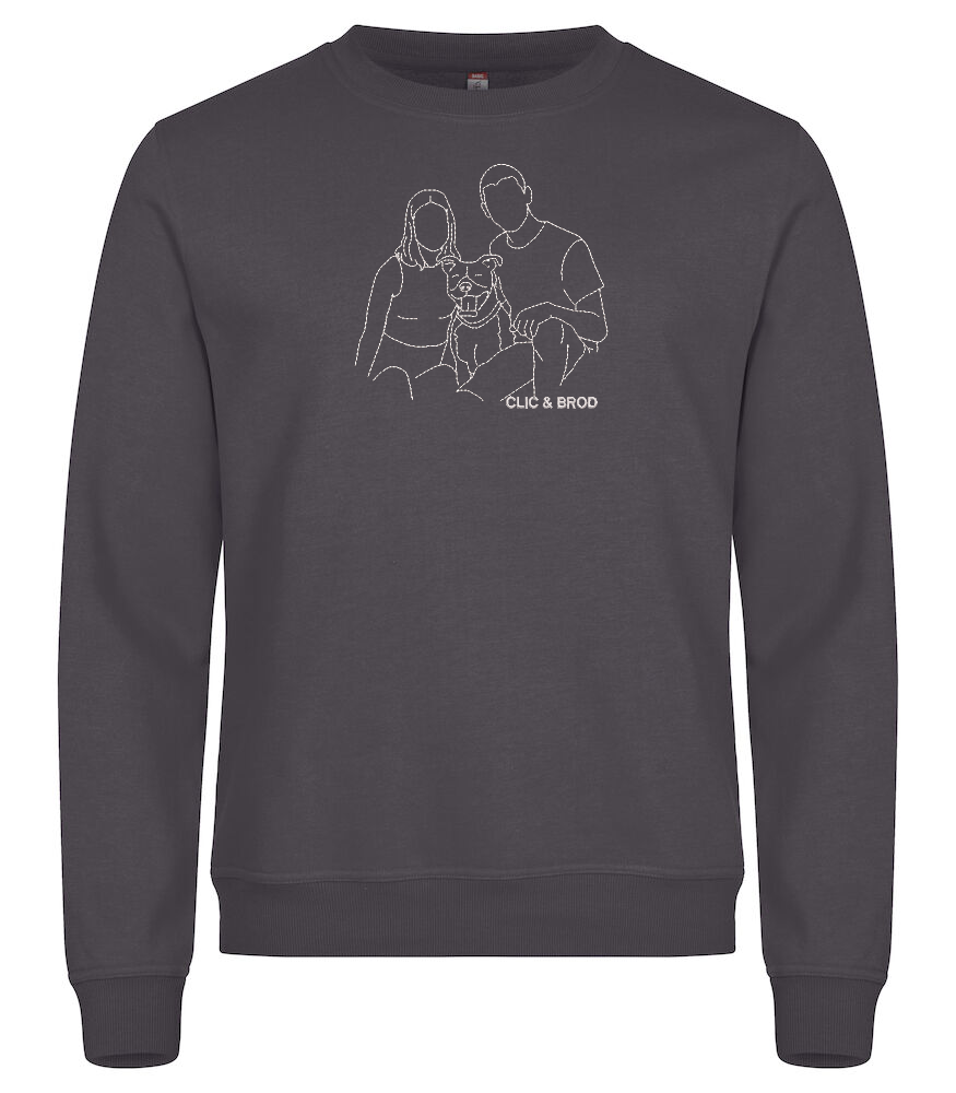Sweat personnalisé silhouette brodée Clic & Brod
