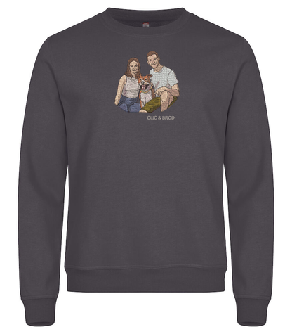 Sweat personnalisé photo réaliste brodée Clic & Brod