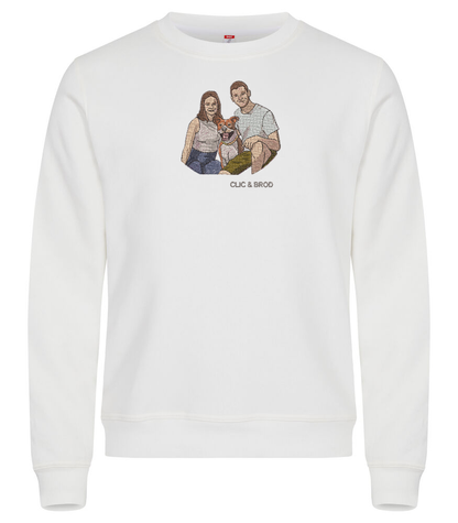 Sweat personnalisé photo réaliste brodée Clic & Brod