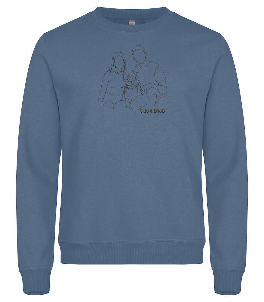 Sweat personnalisé silhouette brodée Clic & Brod