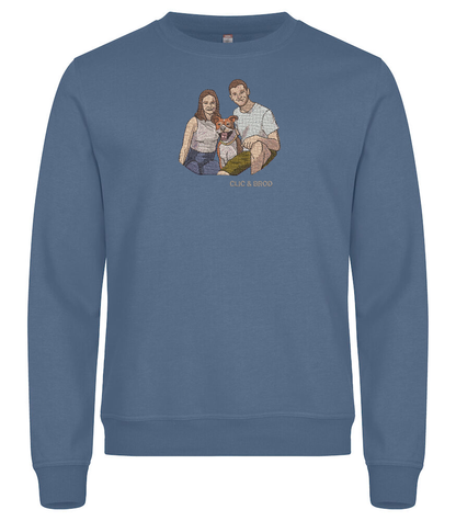 Sweat personnalisé photo réaliste brodée Clic & Brod