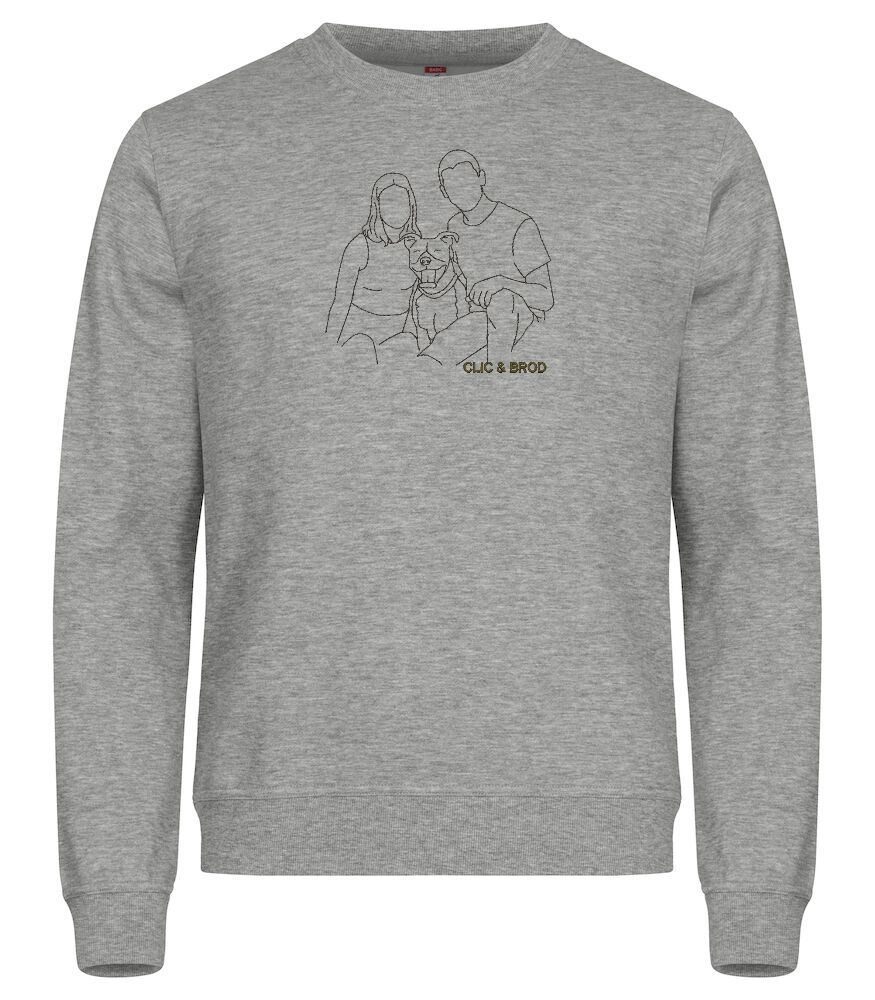 Sweat personnalisé silhouette brodée Clic & Brod