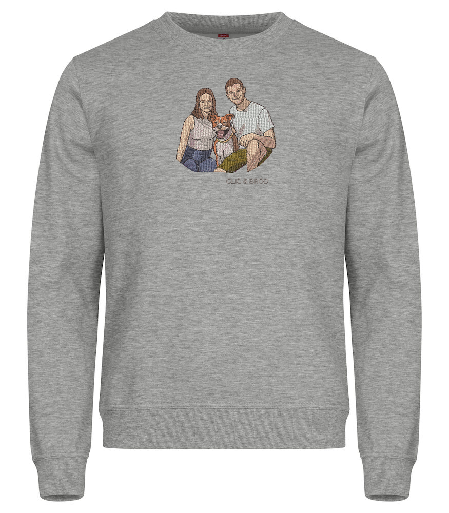 Sweat personnalisé photo réaliste brodée Clic & Brod