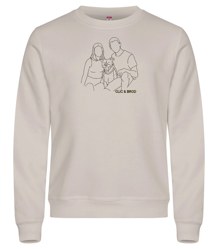 Sweat personnalisé silhouette brodée Clic & Brod