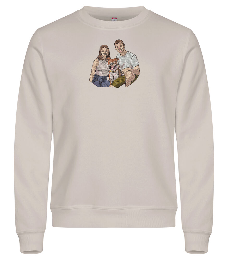 Sweat personnalisé photo réaliste brodée Clic & Brod