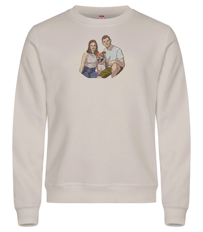 Sweat personnalisé photo réaliste brodée Clic & Brod