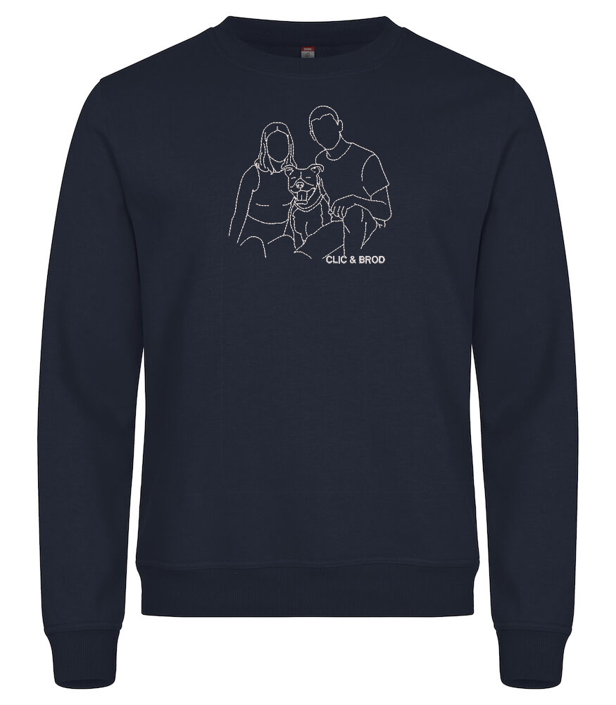 Sweat personnalisé silhouette brodée Clic & Brod