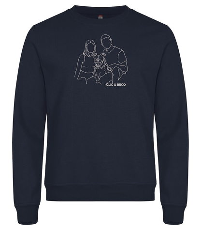Sweat personnalisé silhouette brodée Clic & Brod