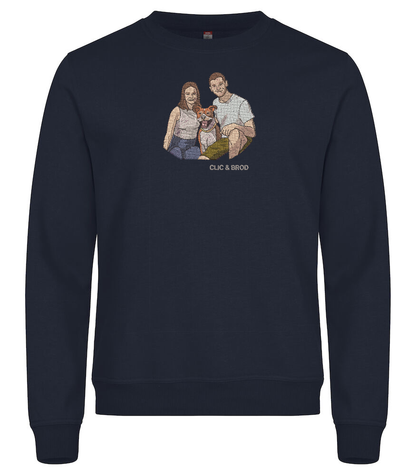 Sweat personnalisé photo réaliste brodée Clic & Brod