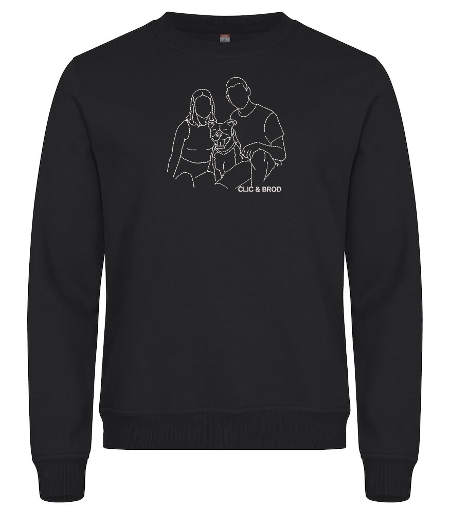 Sweat personnalisé silhouette brodée Clic & Brod
