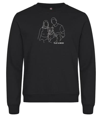 Sweat personnalisé silhouette brodée Clic & Brod