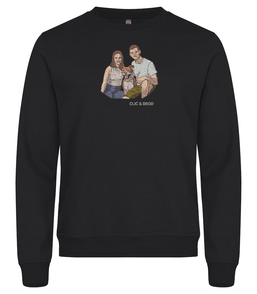 Sweat personnalisé photo réaliste brodée Clic & Brod