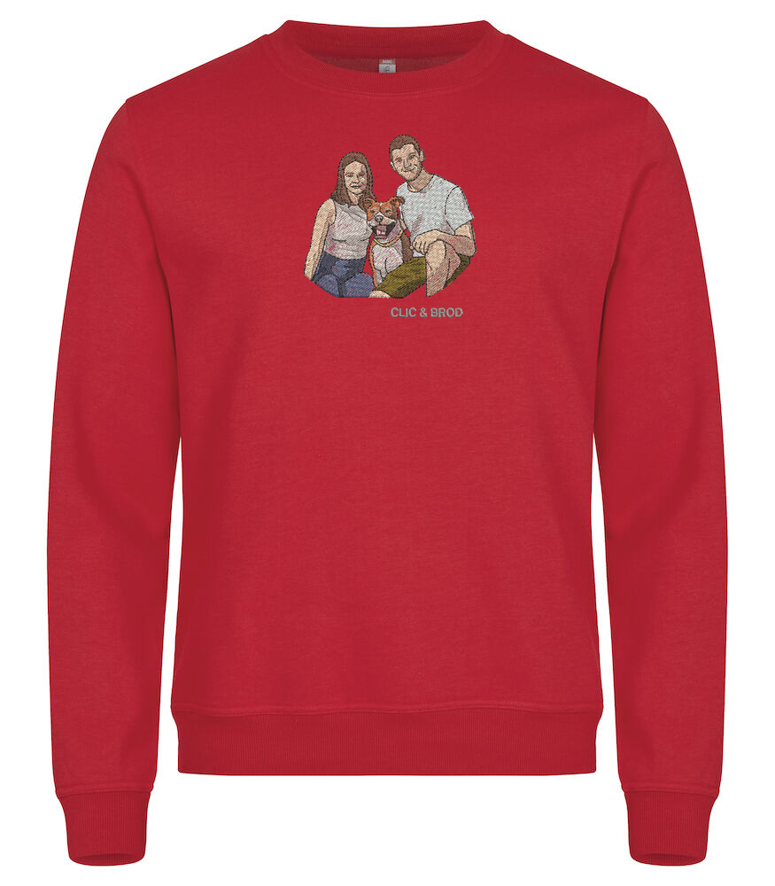 Sweat personnalisé photo réaliste brodée Clic & Brod