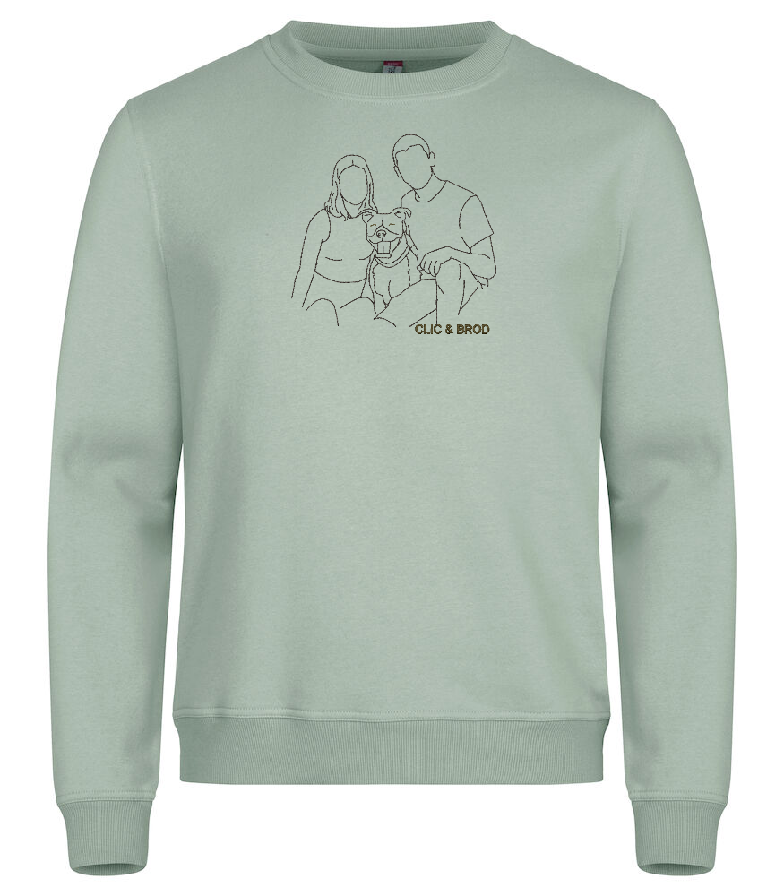 Sweat personnalisé silhouette brodée Clic & Brod
