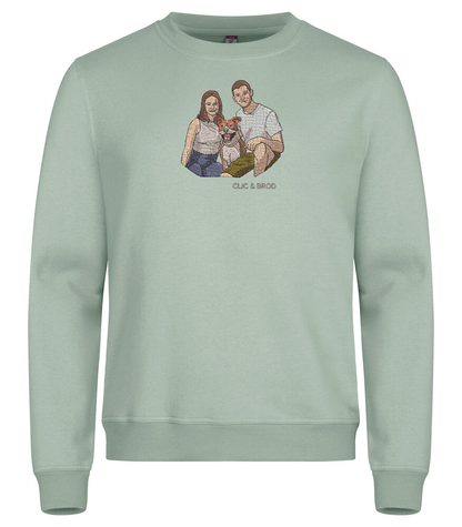 Sweat personnalisé photo réaliste brodée Clic & Brod