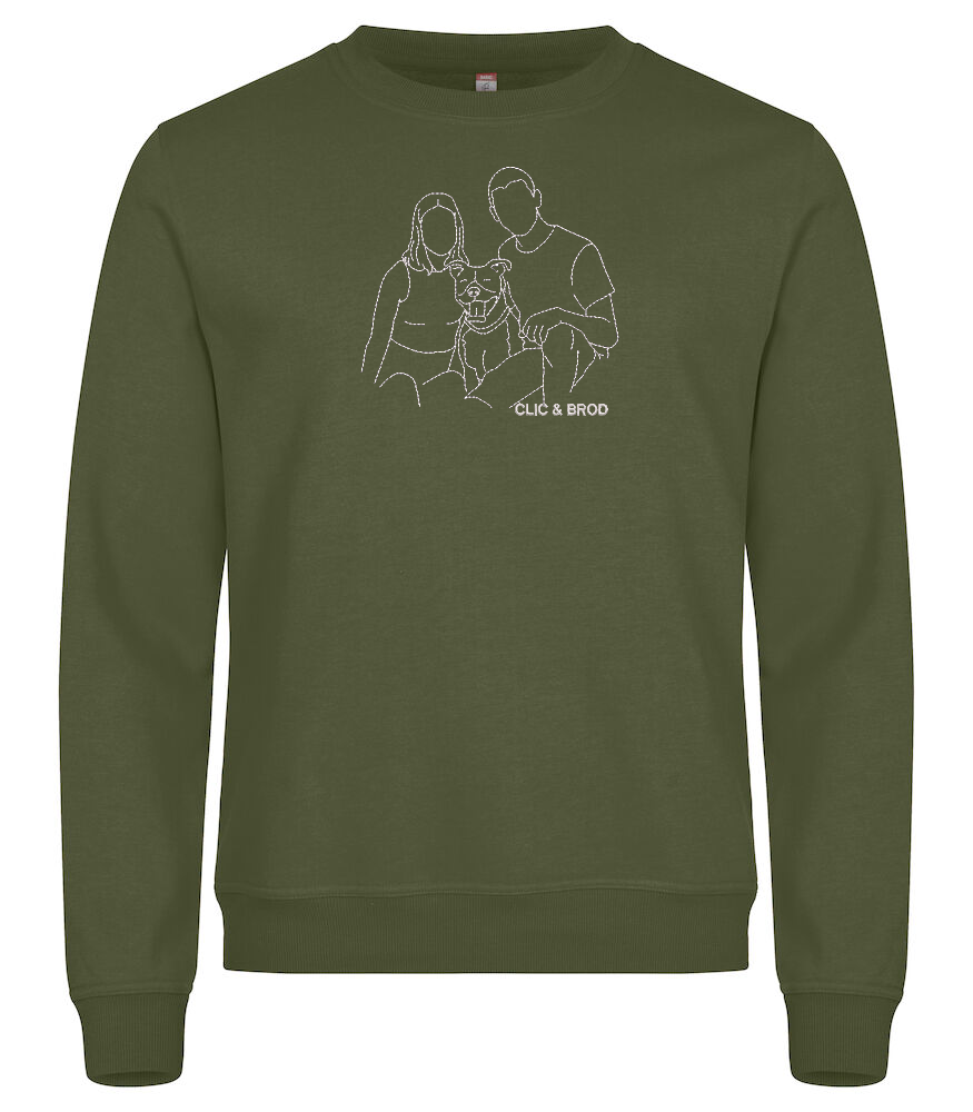 Sweat personnalisé silhouette brodée Clic & Brod