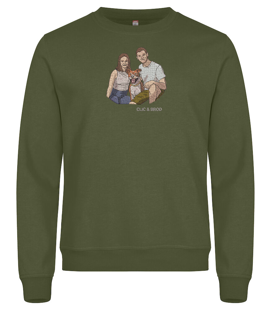 Sweat personnalisé photo réaliste brodée Clic & Brod